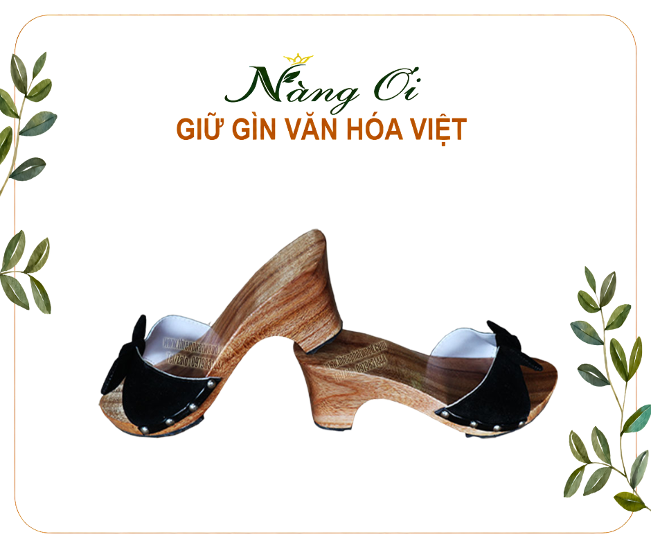 guốc mộc dáng cao cho nữ thích mặc áo dài